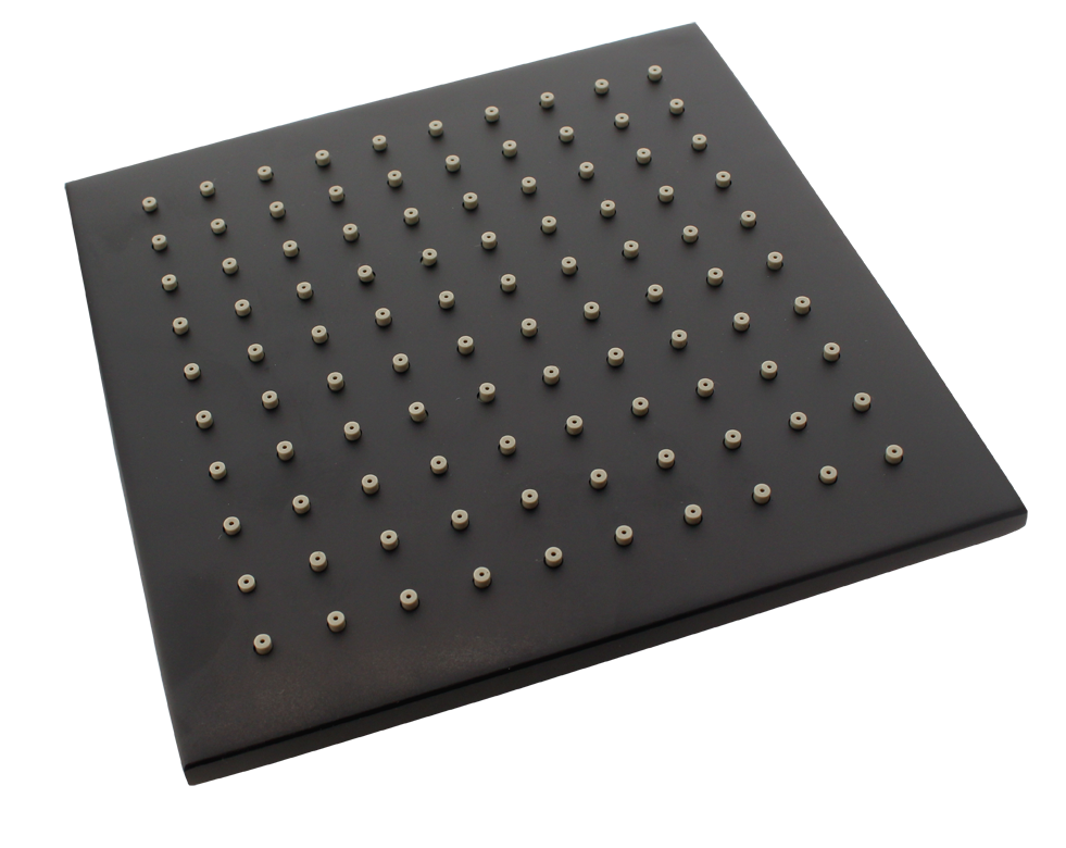 Shower Rose Square Stainless Steel Matt Black 4″