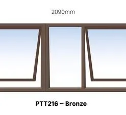 WINDOW BRONZE PTT216 2 VENT W2100MM x H600MM